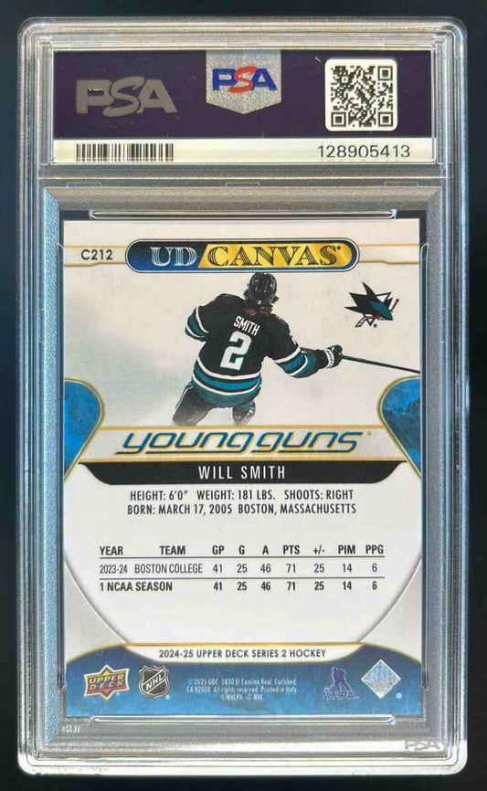 2024-25 Upper Deck Will Smith #C212 UD Canvas RC San Jose Sharks PSA 10 RC