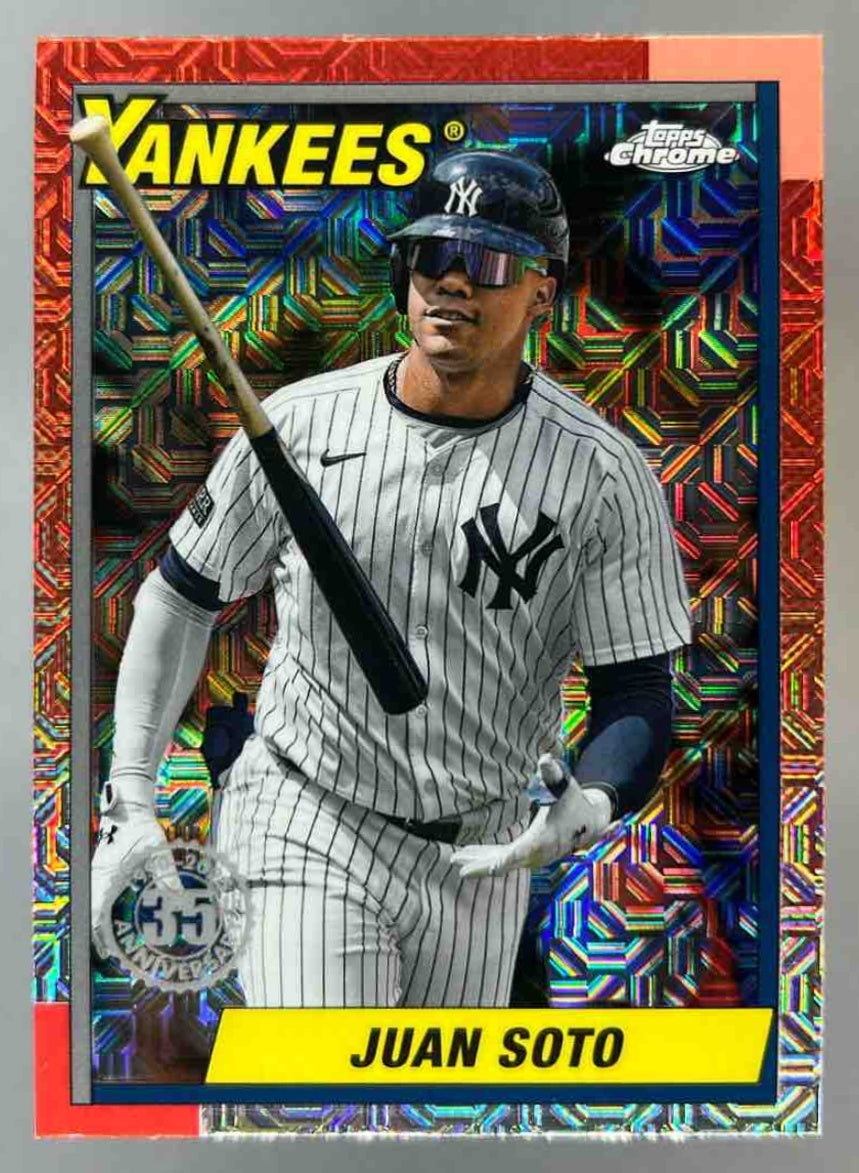 2025 Topps Juan Soto #T90C-19 1990 Baseball Chrome Silver Pack New York Yankees