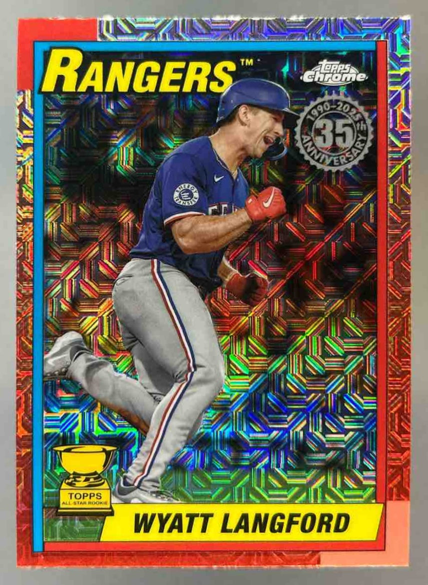 2025 Topps Wyatt Langford #T90C-85 1990 Baseball Chrome Silver Pack
